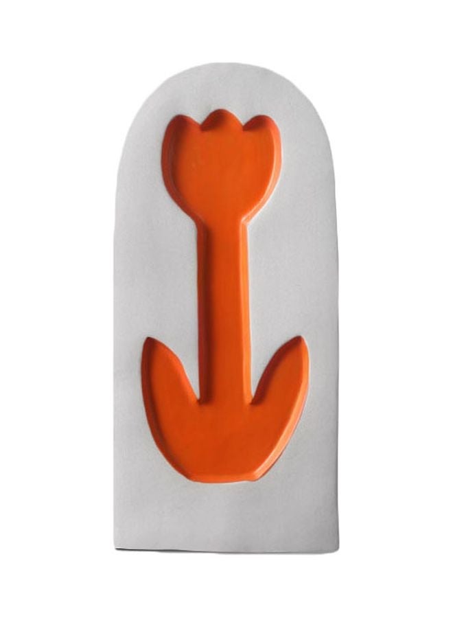 NIBEMINENT Ceramic Flower Vase Orange/White 25.5x12.5x3.5cm - Image 1