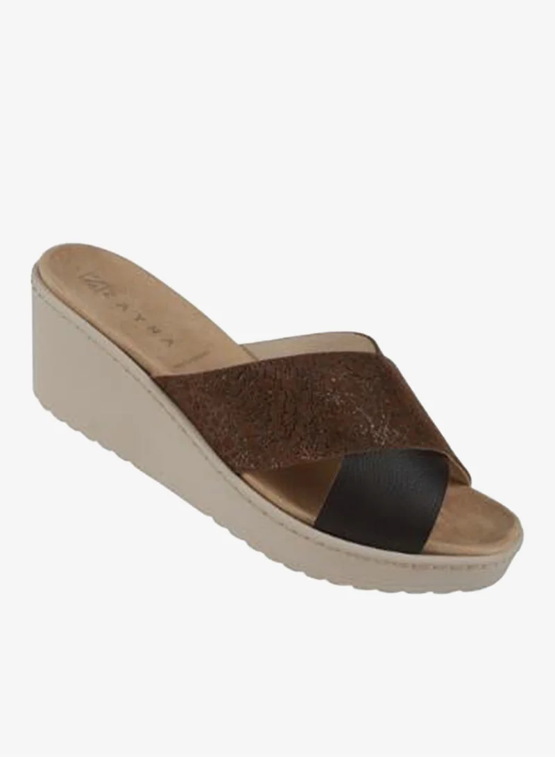 221-373 Zayna Ladies Wedge Sandals Milan 21505T Brown