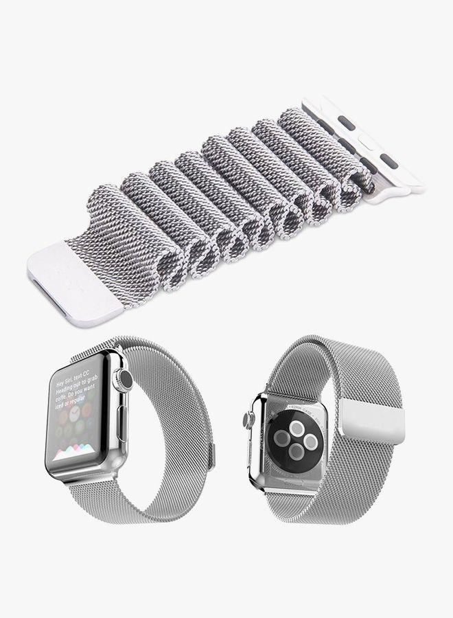 نيبمينينت سوار معصم مصنوع من الإستانلس ستيل لساعة أبل مقاس 38 مم فضي - Image 2