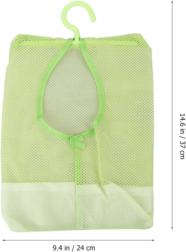 BESTonZON 3pcs Hanging Laundry Drying Net Bag Set, Multipurpose Pillow and Storage Nets for Bathroom and Balcony, Sturdy Mesh Organizer Bags in Green, Blue, and Pink - Image 2