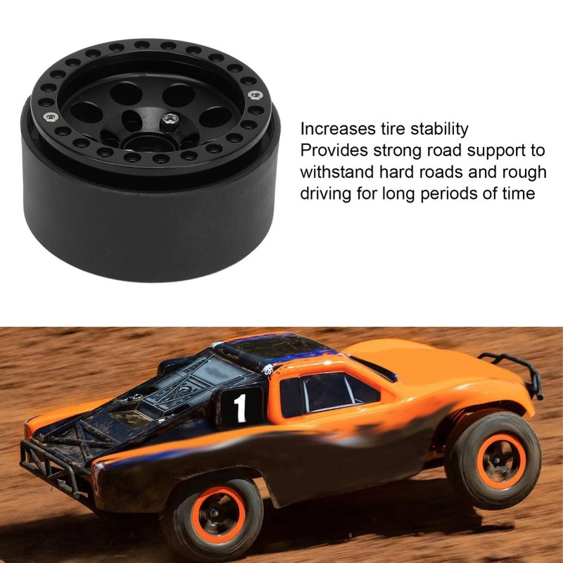 Aluminum Alloy Wheel Rim With Hard Plastic Tires For 1 10 RC Crawler Car Ti Color - Image 4