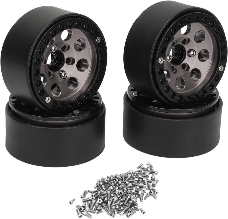 Aluminum Alloy Wheel Rim With Hard Plastic Tires For 1 10 RC Crawler Car Ti Color - Image 1
