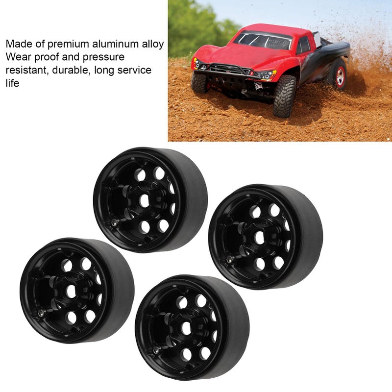 Aluminum Alloy Wheel Rim With Hard Plastic Tires For 1 10 RC Crawler Car Ti Color - Image 3