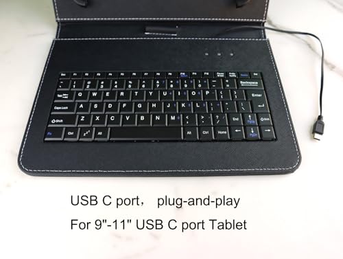 ENJOY-UNIQUE 10 inch Tablet Case 9.7-11 inch Tablet Cover with QWERTY External Keyboard USB C Port Compatible with Samsung Galaxy Tab A8 A7, Fire HD, Googee U10, Blackview, Nokia T20, Tab M10 - Image 4