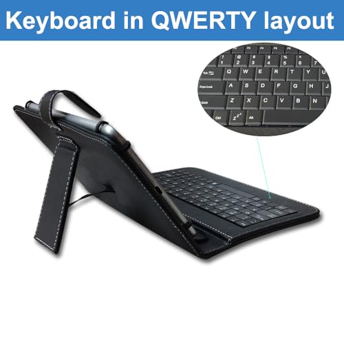 ENJOY-UNIQUE 10 inch Tablet Case 9.7-11 inch Tablet Cover with QWERTY External Keyboard USB C Port Compatible with Samsung Galaxy Tab A8 A7, Fire HD, Googee U10, Blackview, Nokia T20, Tab M10 - Image 5