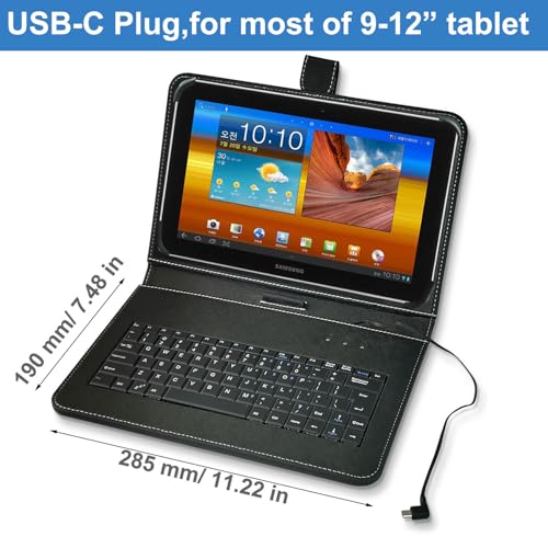 ENJOY-UNIQUE 10 inch Tablet Case 9.7-11 inch Tablet Cover with QWERTY External Keyboard USB C Port Compatible with Samsung Galaxy Tab A8 A7, Fire HD, Googee U10, Blackview, Nokia T20, Tab M10 - Image 3