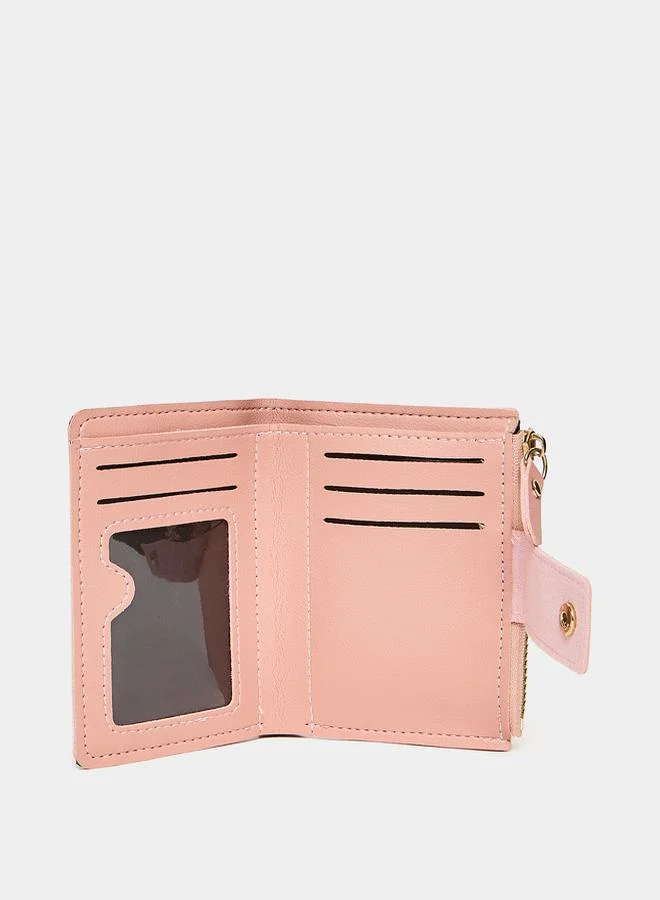 Styli Stitch Detail Button Closure Wallet