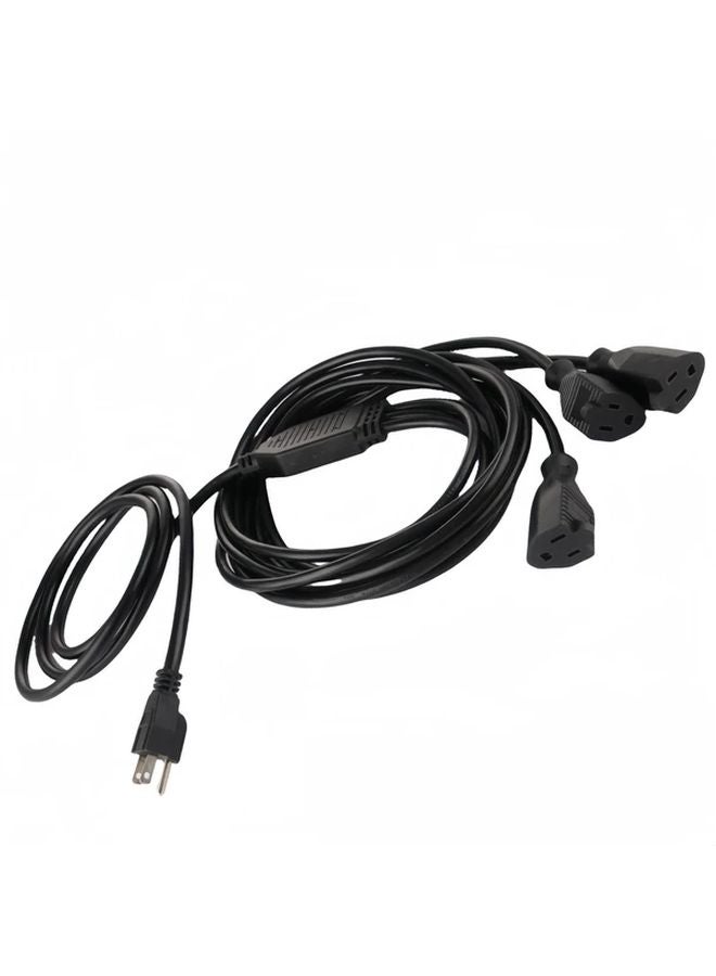 Black US Standard Extension Cord 3 Way Y Type Power Distribution Plug 14AWG - Image 4