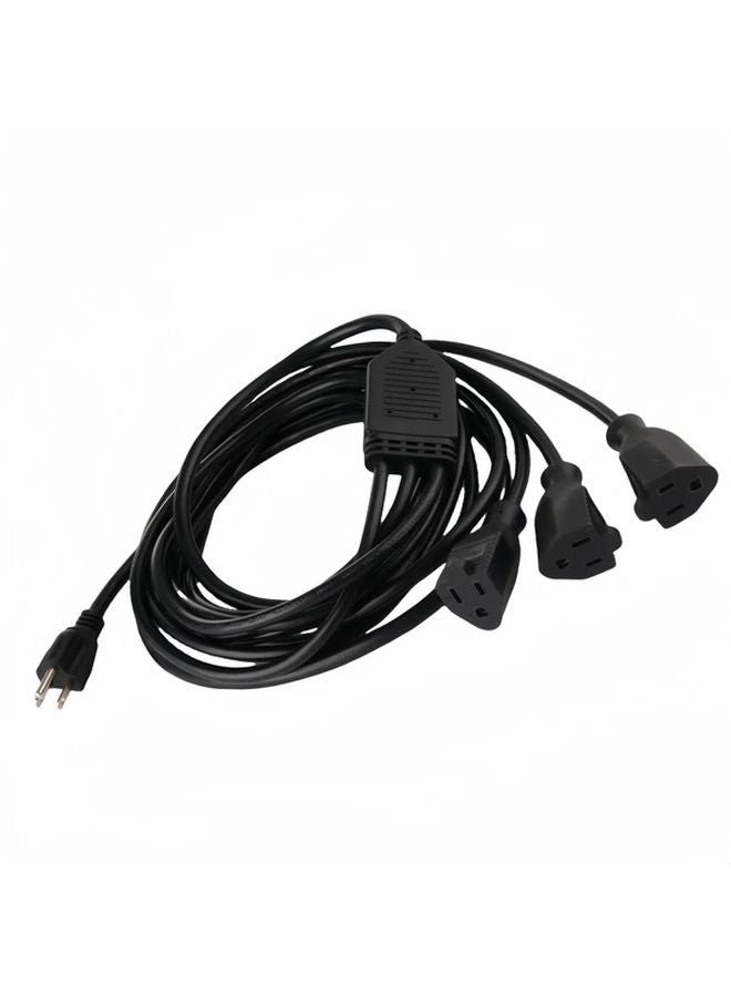 Black US Standard Extension Cord 3 Way Y Type Power Distribution Plug 14AWG - Image 5