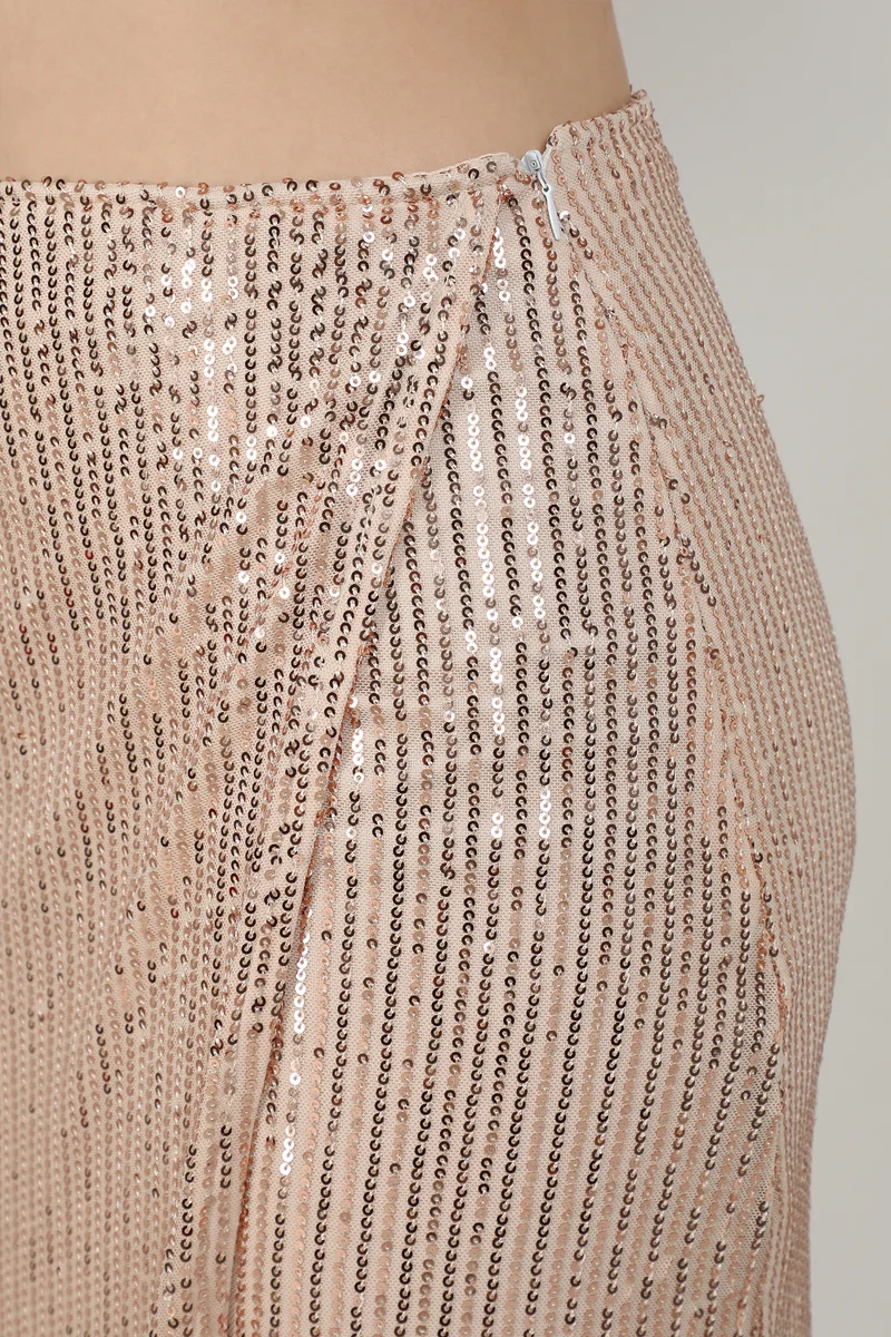 Pinacolada  Women's Beige Sequin Wrap Skirt for Women | Best Price UAE