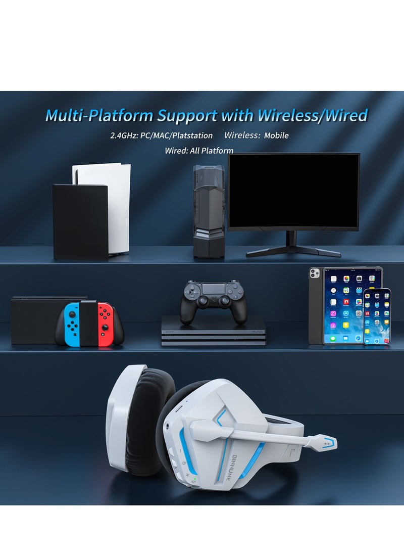 BINNUNE - Wireless Gaming Headset with Noise Cancelling Microphone for PC PS4 PS5, 2.4G Headset with Mic for Laptop Computer - Image 1