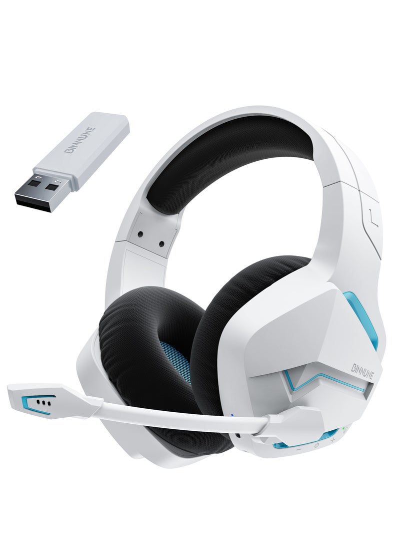 BINNUNE - Wireless Gaming Headset with Noise Cancelling Microphone for PC PS4 PS5, 2.4G Headset with Mic for Laptop Computer - Image 1
