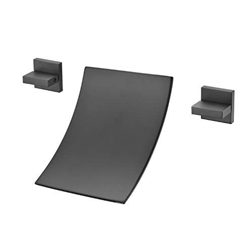 SUMERAIN Wall Mount Bathtub Faucet Waterfall Tub Filler Matte Black High Flow - Image 1