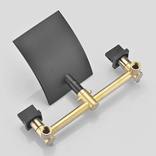 SUMERAIN Wall Mount Bathtub Faucet Waterfall Tub Filler Matte Black High Flow - Image 5