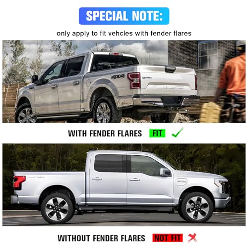 LitMiRaCle Mud Guards Ford F150 Accessory, 4 Pcs Tires Fender, Front and Rear Mudguard for Ford F150 2015/2016/2017/2018/2019/2020 (with OEM Fender Flares), Black, Style B - Image 4