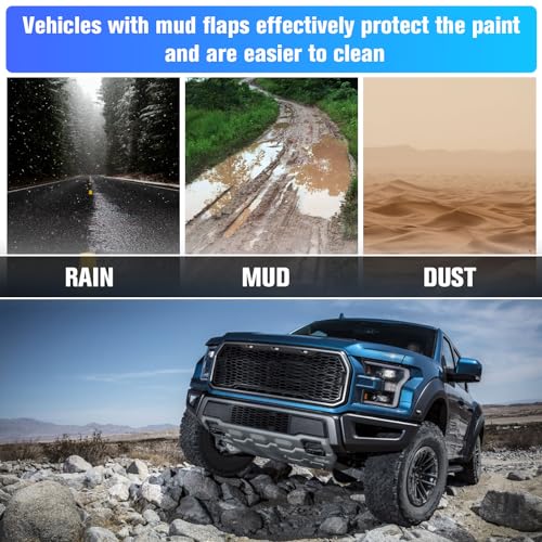 LitMiRaCle Mud Guards Ford F150 Accessory, 4 Pcs Tires Fender, Front and Rear Mudguard for Ford F150 2015/2016/2017/2018/2019/2020 (with OEM Fender Flares), Black, Style B - Image 3
