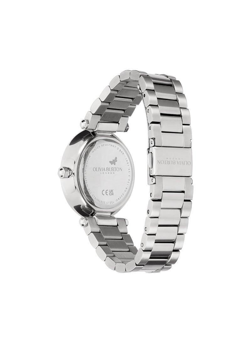 OLIVIA BURTON ROUND ANALOG WOMEN'S WHITE & STONE CASE WATCH - 24000042 - Image 5