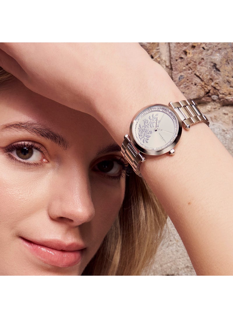 OLIVIA BURTON ROUND ANALOG WOMEN'S WHITE & STONE CASE WATCH - 24000042 - Image 3