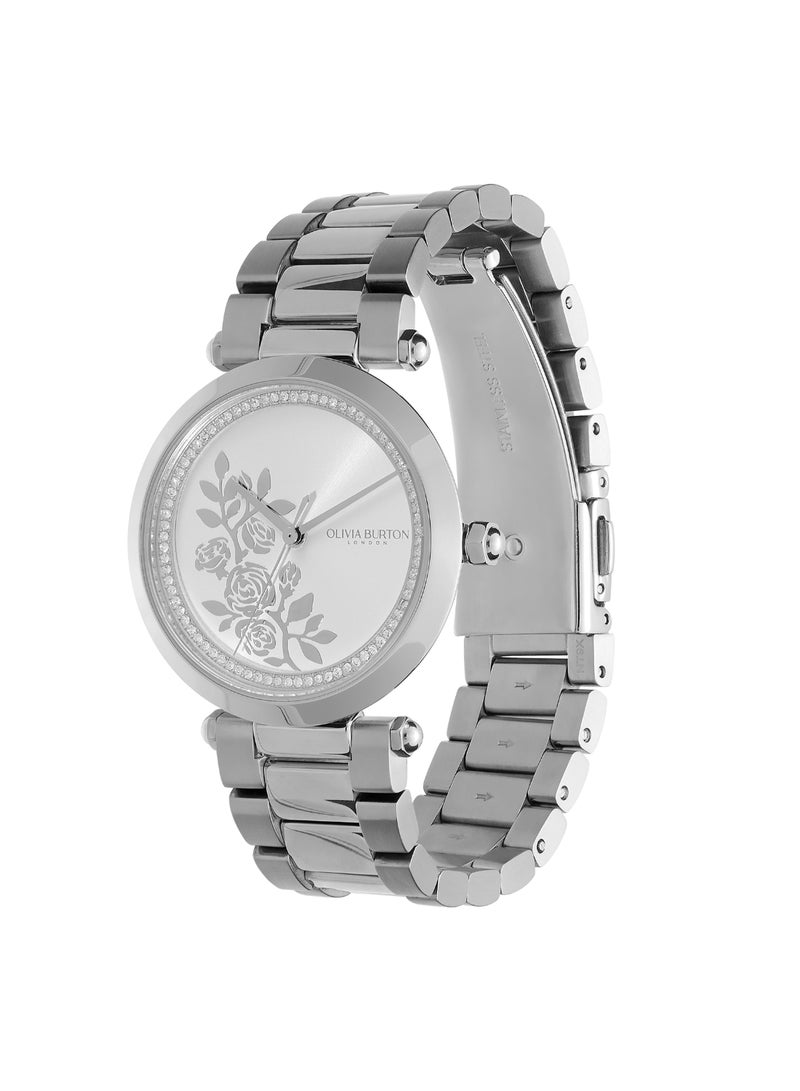OLIVIA BURTON ROUND ANALOG WOMEN'S WHITE & STONE CASE WATCH - 24000042 - Image 2