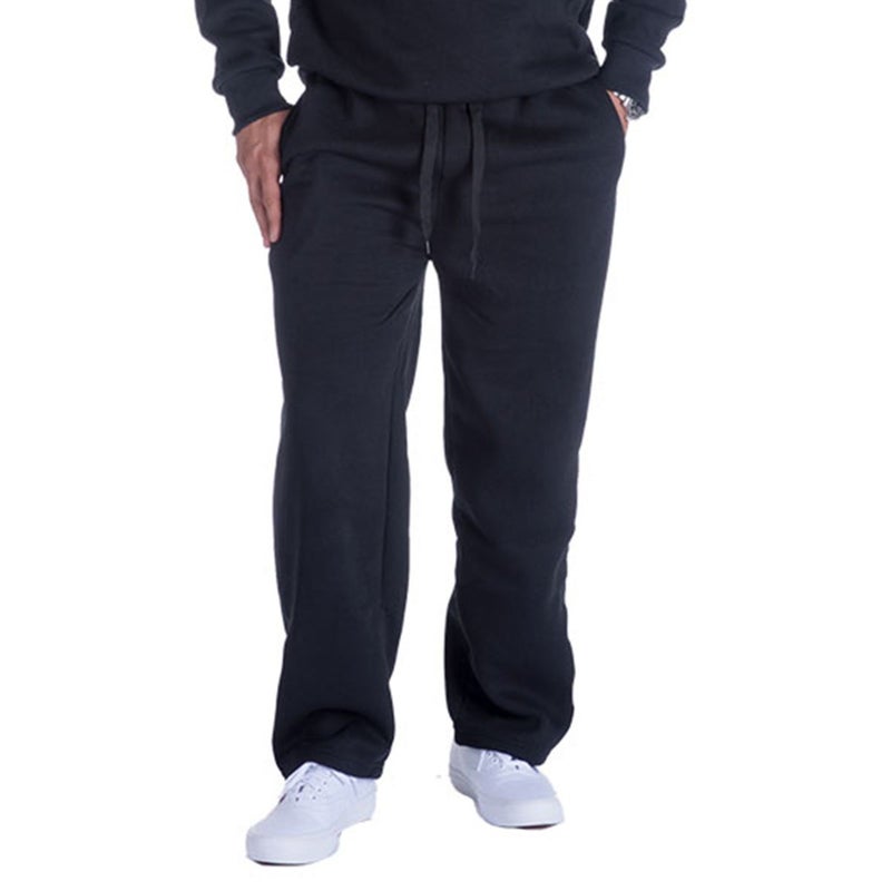Facitisu Mens Sweatpants Fleece Athletic Open Bottom Workout Pants with Pocket Baggy Drawstring Sweats Pants Gym Joggers Black Medium - Image 1