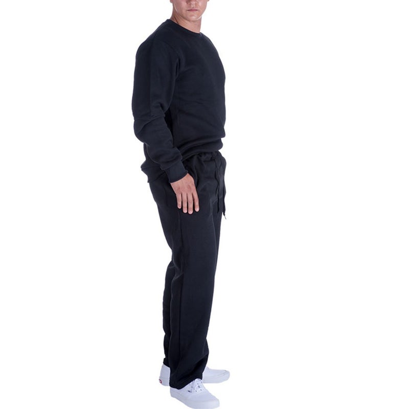 Facitisu Mens Sweatpants Fleece Athletic Open Bottom Workout Pants with Pocket Baggy Drawstring Sweats Pants Gym Joggers Black Medium - Image 3