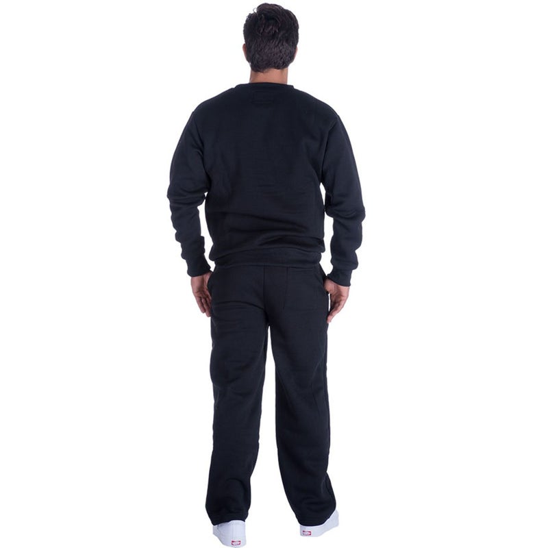 Facitisu Mens Sweatpants Fleece Athletic Open Bottom Workout Pants with Pocket Baggy Drawstring Sweats Pants Gym Joggers Black Medium - Image 4