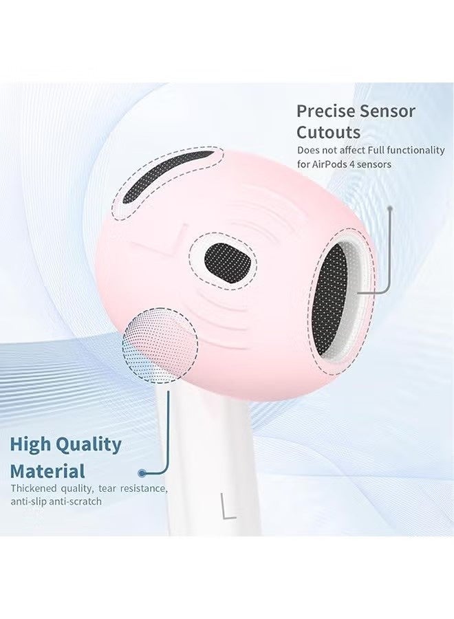 5 Pairs for AirPods 4 Ear Tips Covers, Sport Anti Slip Anti Scratche Skin Soft Silicone Eartip, AirPods 4 Gen Earbuds Accessories, Compatible with Apple AirPods 4th Generation (5 Colors Mix) - Image 4