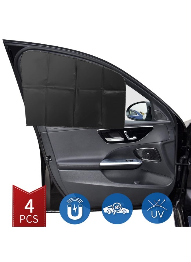 LOKIPA - Car Side Window Sun Shade, 4 PCS Universal Magnetic Car Curtain for Baby and Kids with Blocks UV Rays, Reduce Damage from Direct Bright Sunlight and Heat, Universal Easy Fit Front Rear Seat - Image 1