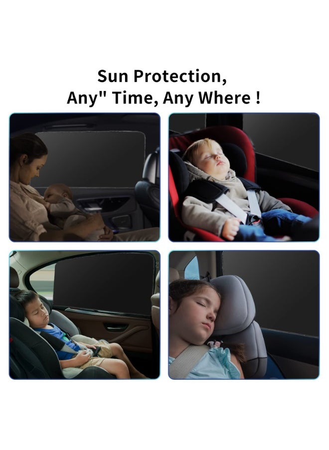 LOKIPA - Car Side Window Sun Shade, 4 PCS Universal Magnetic Car Curtain for Baby and Kids with Blocks UV Rays, Reduce Damage from Direct Bright Sunlight and Heat, Universal Easy Fit Front Rear Seat - Image 1