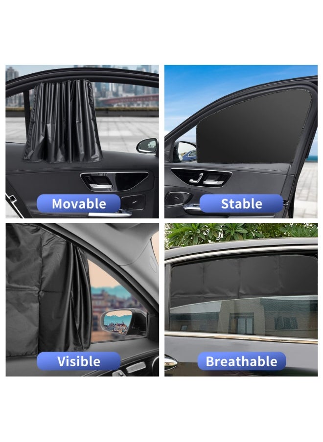 LOKIPA - Car Side Window Sun Shade, 4 PCS Universal Magnetic Car Curtain for Baby and Kids with Blocks UV Rays, Reduce Damage from Direct Bright Sunlight and Heat, Universal Easy Fit Front Rear Seat - Image 1