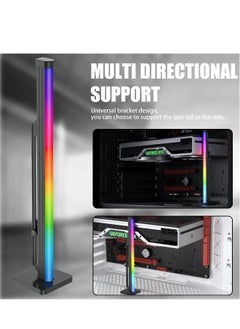 Generic GPU Support Bracket, Adjustable Graphics Card GPU Brace Support Video Card Sag Holder/SATA Holster Bracket, Silicone Flexible Dynamic auto Rainbow Light Strip, Side Neon Light 