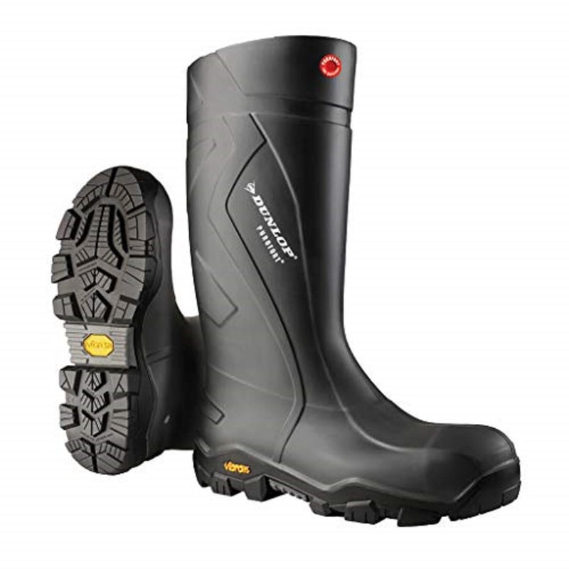 DUNLOP Purofort+ Expander Full Safety with Vibram Sole Omega - Work boots for Men & Women - Waterproof Safety boots with Steel Toe - Chemical and Slip Resistant with Tall Shaft - Black - Size 6-16/17 - Image 1