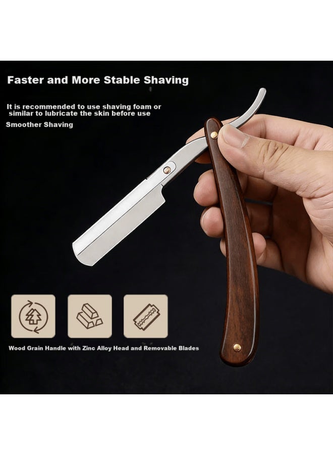 Yijan Vintage Manual Folding Razor Shaving Knife Beard Trimmer Haircut Razor Gift For Boyfriend Father Birthday - Image 1