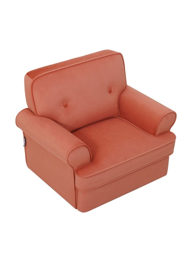 DANUBE HOME Minnie Velvet Kids Sofa, Soft Upholstered Lounge Chair For Children, Stylish Toddler Sofa For Playroom & Bedroom, Comfortable & Durable Kids Furniture – Pink - Image 4