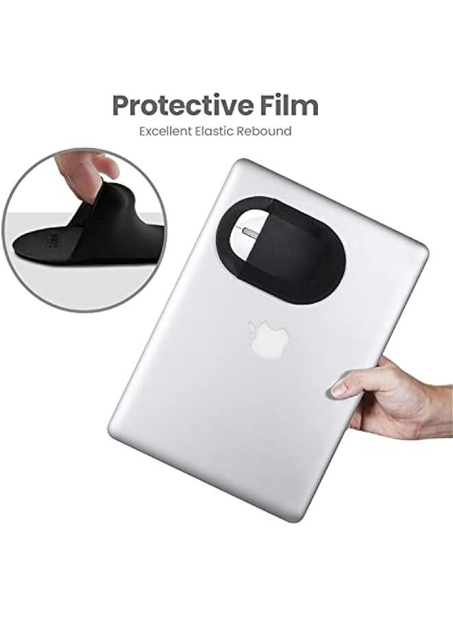 Black Mouse Sleeve for Wireless Mouse, Stick-On Mouse Holder for Laptop, Reusable Adhesive, Compatible with iPad and MacBook, No Residue - Image 4