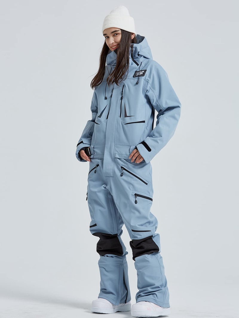 SEARIPE Women and Men's Ski Suits One Piece Jumpsuit Winter Outdoor Waterproof Warm Snowsuits(72blue,M) - Image 4