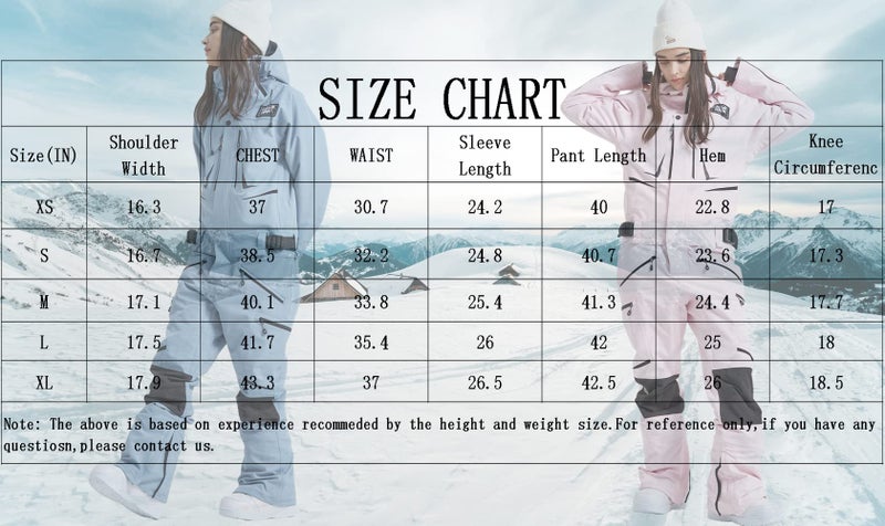 SEARIPE Women and Men's Ski Suits One Piece Jumpsuit Winter Outdoor Waterproof Warm Snowsuits(72blue,M) - Image 5