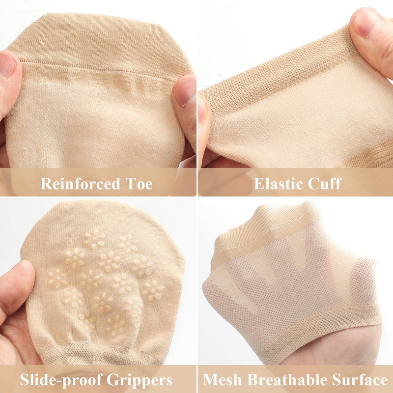floconssy Women's Toe Socks for Mules, Half Socks for Women Toe Toppers Liner No Show Toe Covers 6 Pairs - Image 5