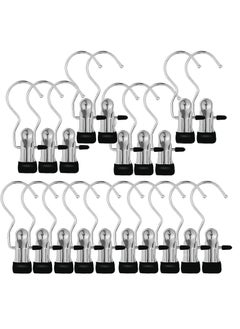Oasisgalore 20 Pack Hook Boot Clips Hanging Clothes Pins Hooks Clothes Pegs for Pants,Shoes,Towel and More  - Image 1