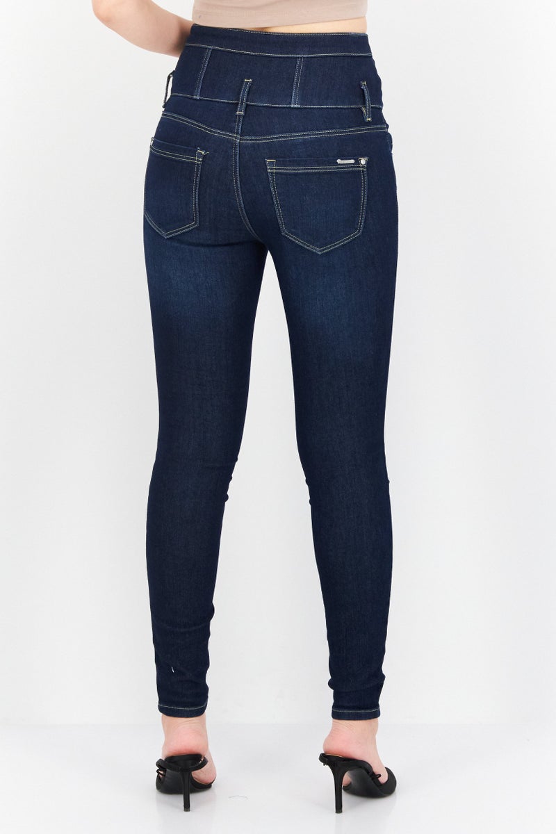 VERO MODA جينز دنيم ضيق للنساء، مغسول وقابل للتمدد، أزرق - Image 3