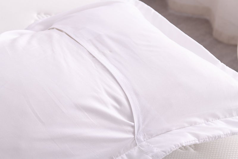 MarCielo 2-Piece Embroidered Pillow Shams, King Decorative Microfiber Pillow Covers Set, King Size (White) - Image 5