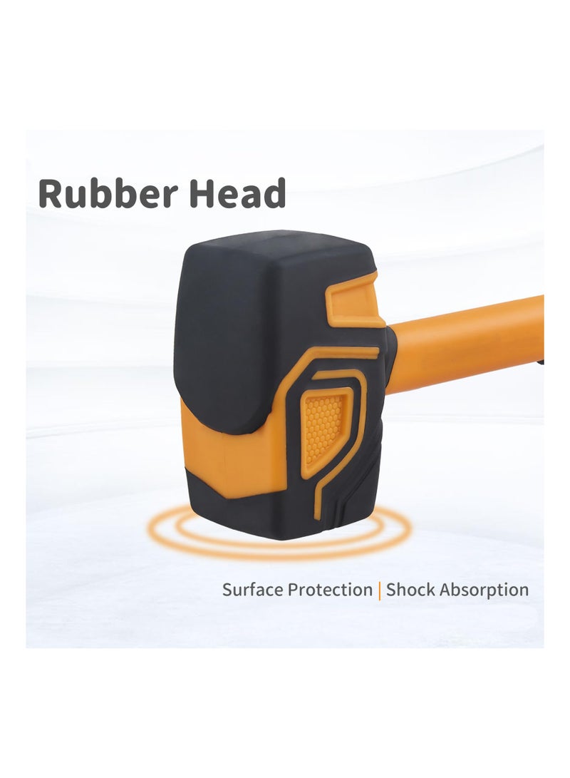 SOLARAE Rubber Mallet Hammer, 20 oz Rubber Hammer Head with Solid Rubber Head & Non-Slip Soft Grip, Mallet Hammer for Camping, Woodworking, Flooring, DIY Projects and Landscaping, No Damage for Flooring - Image 3
