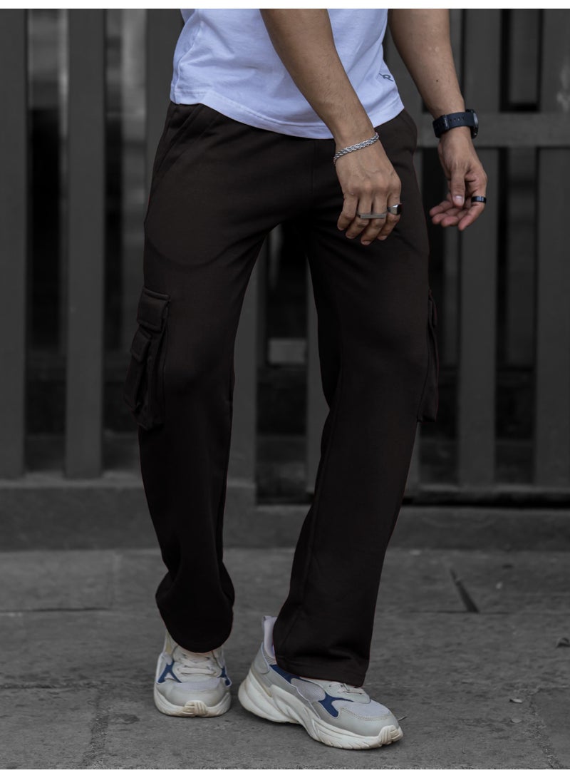 Maniac Mens Solid Black Cotton Cargo Pant - Image 2