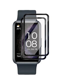 huanmate 2 Pieces Premium Screen Protector For Huawei Watch Fit SE Black/Clear 