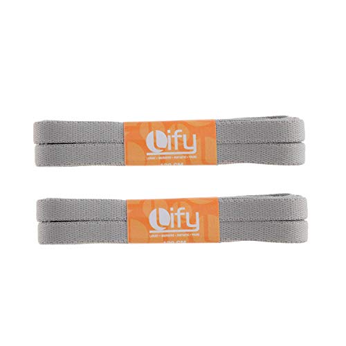 Lify 2 Pair Polyester Flat Shoe Laces for Athletic, Running - 5/16 Wide Shoelaces for Sneakers Shoes Boot Strings (180CM (70.86 Inch), Light Grey) - Image 2
