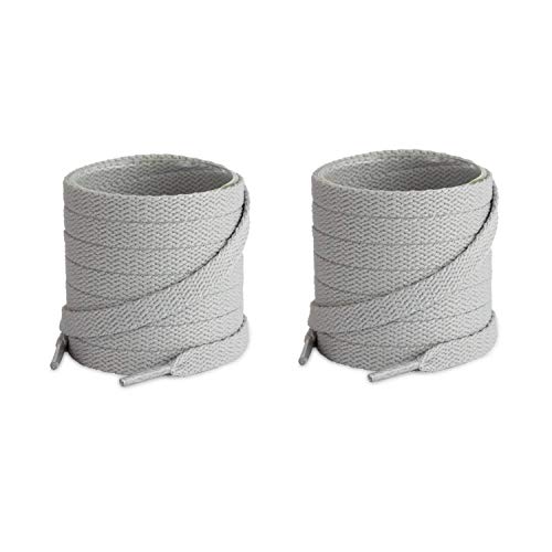 Lify 2 Pair Polyester Flat Shoe Laces for Athletic, Running - 5/16 Wide Shoelaces for Sneakers Shoes Boot Strings (180CM (70.86 Inch), Light Grey) - Image 1