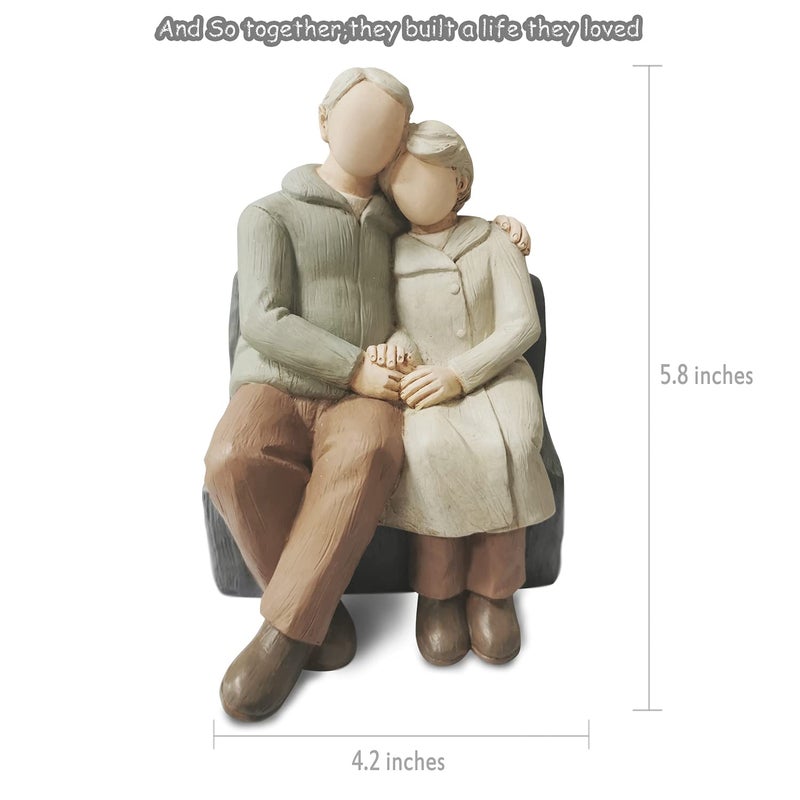 Camsoon Couple Anniversary Sculpted Hand-Painted Figure Gifts Husband And Wife Wedding Hand-Painted Figurine Gift  Happy 20Th - 50Th Anniversary Statue For Him And Her Together - Image 3