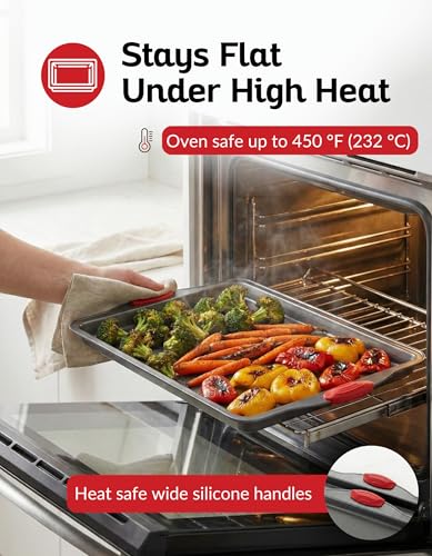 Boxiki Kitchen Non-Stick Baking & Cookie Sheet Pan Non-Toxic 11x14 Inch Rimmed Carbon Steel Baking Sheet. Dent, Warp and Rust Resistant. Heavy Gauge Steel Oven Baking Sheet. 1 Tray. - Image 2