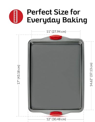 Boxiki Kitchen Non-Stick Baking & Cookie Sheet Pan Non-Toxic 11x14 Inch Rimmed Carbon Steel Baking Sheet. Dent, Warp and Rust Resistant. Heavy Gauge Steel Oven Baking Sheet. 1 Tray. - Image 4