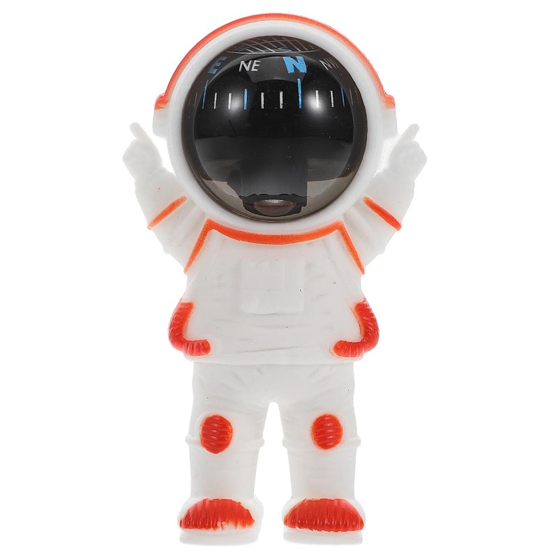 Mini Astronaut Car Compass Magnetic Navigation Tool Orange Dashboard Decoration - Image 2